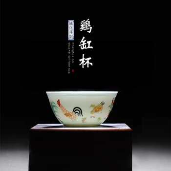 Jingdezhen Ranka-Dažytos Keramikos Antikvariniai Arbatos Rinkinys Chenghua Doucai Daming Vištienos Taurės Kung Fu Arbatos Puodelio Arbatos Puodelio